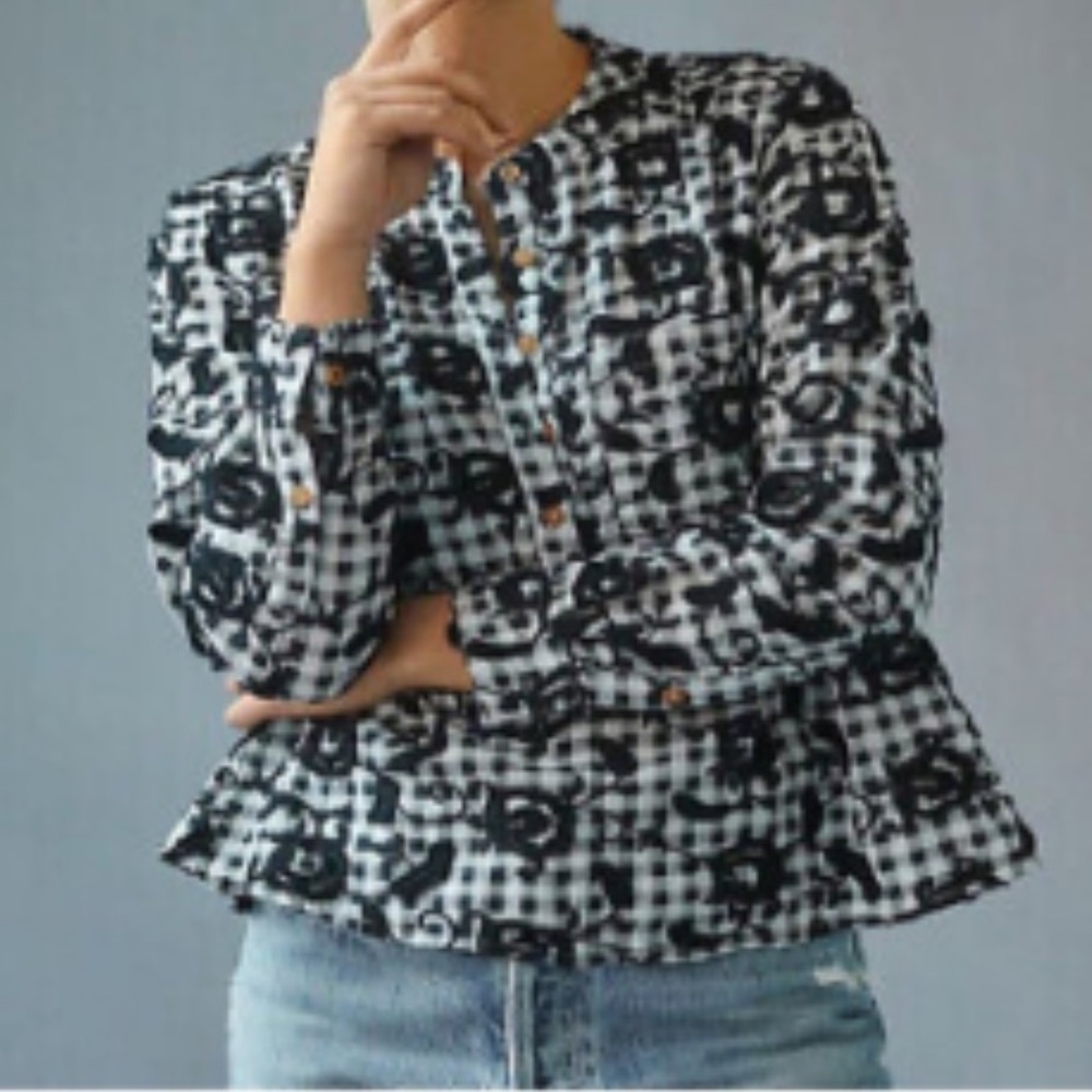 Pilcro Whitney Trapeze Embroidered Blouse